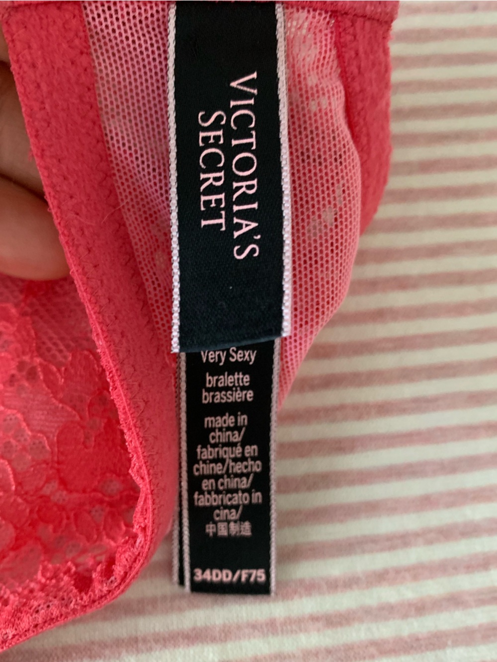 Victoria's Secret Coral Lace Halter Bandeau Bralette - Picture 5 of 11